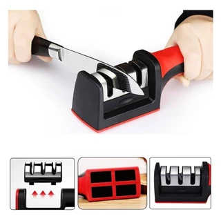 Amolador Afiador Facas 3 Afiadores Em Aço Inox Profissional  Profissional 21.5x5,8x5,1 CM em Oferta na Shopee