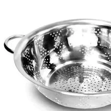 OFERTA Escorredor De Macarrão Inox Com alça Multiuso Universal 24 Cm