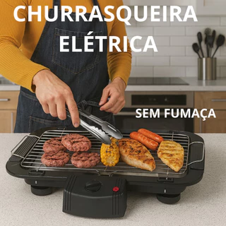 Churrasqueira Elétrica 1500w Grelha Removível 127v Temperatura Ajustável Sem Fumaça