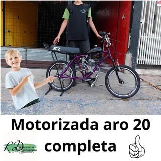 bicicleta aro 20 motorizada com suspensão e freio no pé completa em Oferta na Shopee