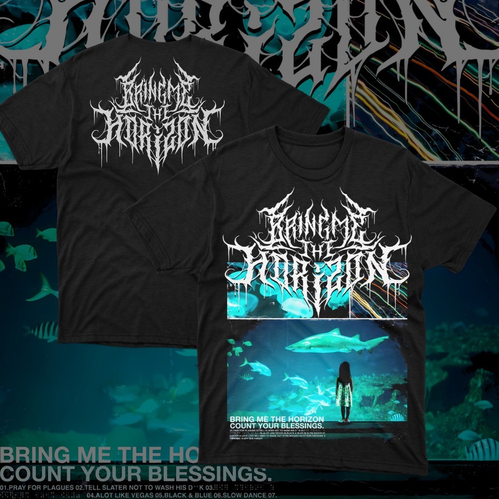 [Camiseta Premium em Algodão Puro]GXG Camiseta Bring Me The Horizon Count your Blessing