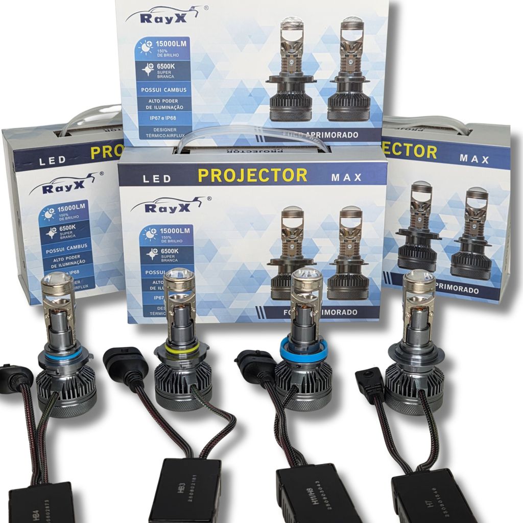 RAYX - LÂMPADAS AUTOMOTIVAS ULTRA LED MAX PROJETOR CANHÃO RAYX 60W ...