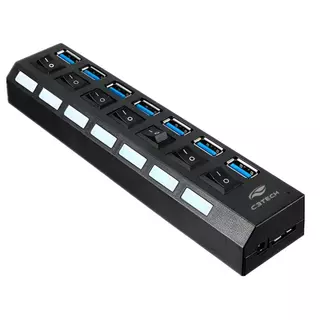 Hub USB 7 Portas C3Tech c/ Interruptor Individual em Oferta na Shopee