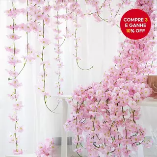 230cm/91in Long Silk Sakura Cherry Vine Lvy Casamento Arco Decoração Layout Home Party Rattan Wall Hanging Garland Wreat