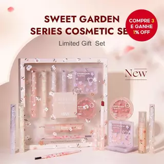 Hivi Caixa De Presente Floral Conjunto De Maquiagem Veludo Lábio Esmalte Batom 8 Peças Natal Do Dia Dos Namorados Para N