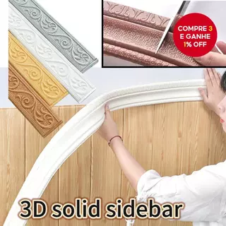 Tiras De Borda De Parede De Espuma 3D Autoadesivas À Prova D'água Rodapé Decoração De Casa