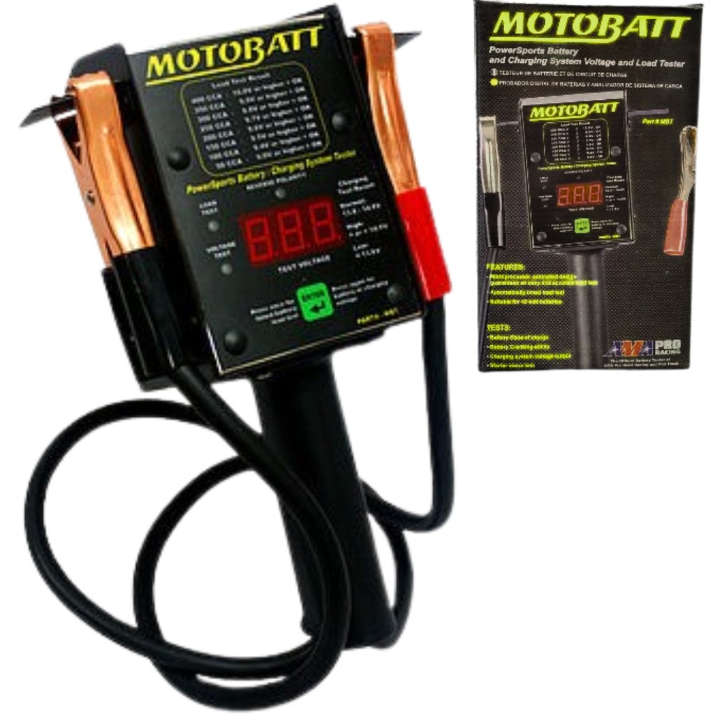 TESTADOR DE BATERIA COM SIMULADOR DE PARTIDA MOTOBATT 125A/H 400CCA 12V