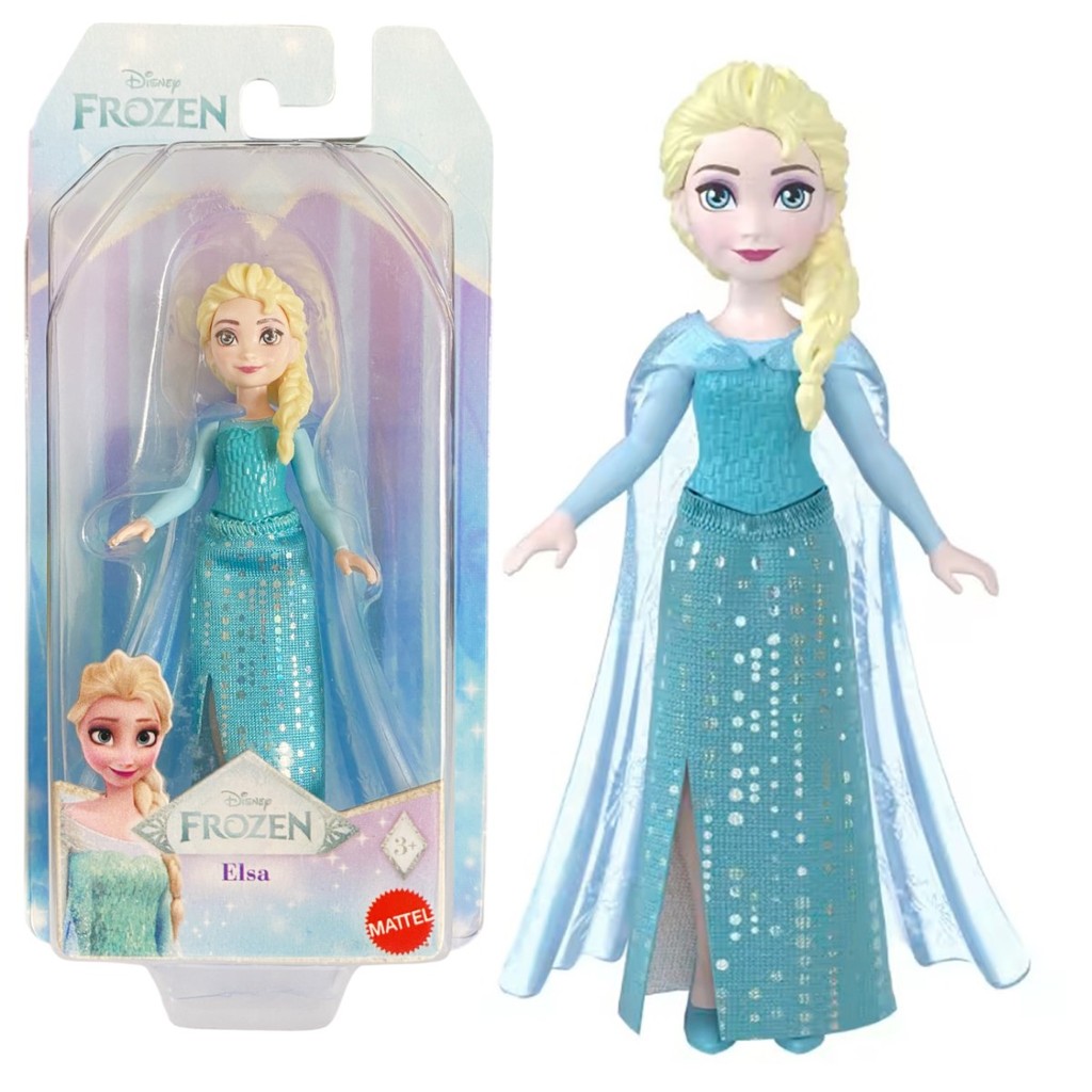 Boneca Disney Frozen Elsa Vestido Azul 9 Cm Original - Mattel | Shopee ...