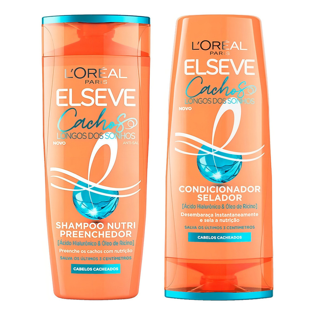 Shampoo e Condicionador Elseve Cachos Longo Dos Sonhos 200ml cada ...