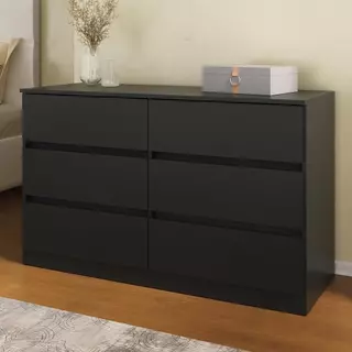 Cômoda Com 6 Gavetas 120cm Multimóveis Mp4396 Preto