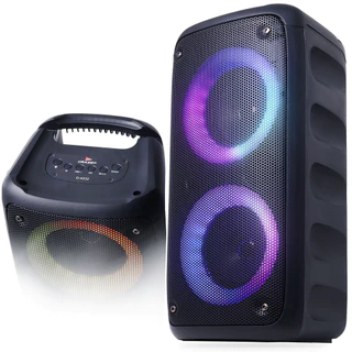 Caixa De Som Grande Bluetooth Amplificada Led RGB Rítmico Tecnologia TWS Modelo Torre Conexão USB em Oferta na Shopee