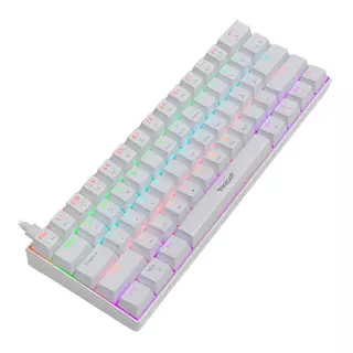 Teclado Mecanico TGT Sherman Compacto V2, Rainbow, ABNT2, Switch Huano Azul, Branco, TGT-SHCPTW-RBW02