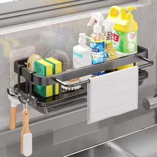 Kit 2 Organizador Alumínio Porta Detergente Condimentos Prateleira Suspensa Rack Suporte Cozinha o