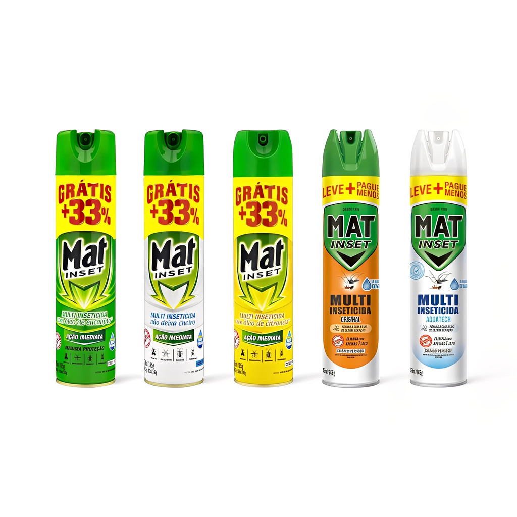 Kit 2 Multi Inseticida 270/360ml Mat Inset - Diversos Modelos | Shopee ...