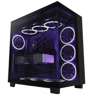 Gabinete Gamer NZXT H9 Flow, Mid Tower, Vidro Temperado, Black, ATX, Sem Fonte, Com 4 Fans