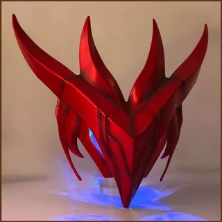SQ2 LOL League of Legends O Inesquecido Yone Cosplay Máscara Vermelho Branco Preto Luz Festa Adereços QS2