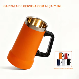 Caneca Térmica Chopp Cerveja Camada Dupla Inox 710ml