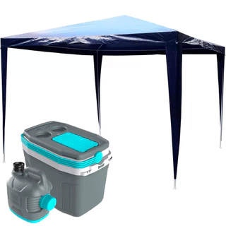 Kit Praia Tenda Gazebo Azul 3x3 Metros Kala Cooler Cinza 20 Litros Garrafão 5 Litros Cinza Termolar em Oferta na Shopee