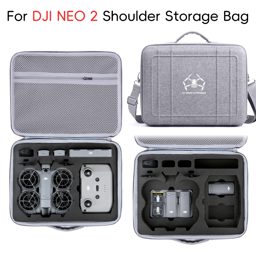 Estuche Rígido De Transporte Para DJI Neo2 Fly More Combo, Funda Portátil Con Compartimentos Para Dron, Mando RC-N3, Baterías Y Cargador, Resistente Al Agua Y A Los Golpes, 30x12x24.5 Cm
