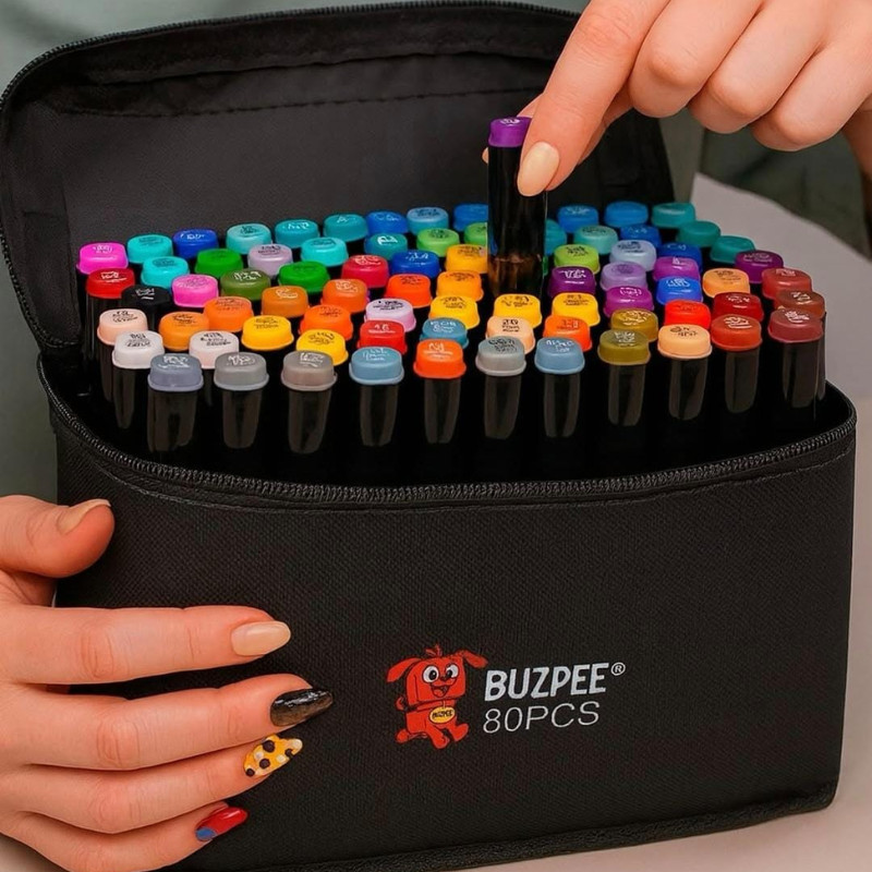 Marcadores Permanentes Coloridos Ponta Dupla Buzpee Masterprint