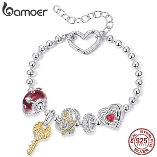 Bamoer 925 Prata Esterlina Pingente Dia Dos Namorados Diy Pulseira Jóias Presente Feminino em Oferta na Shopee