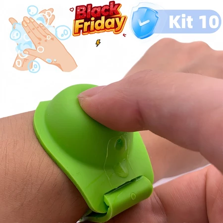 Kit com 10 Unidades – Pulseira de Silicone para Hidroalcóolico | Proteção Pessoal Antisséptica