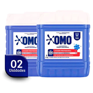 Kit 2Un Lava Roupas Líquido Lavanderia Pro Omo 5L Cada Promoção Final De Ano Roupa Limpa