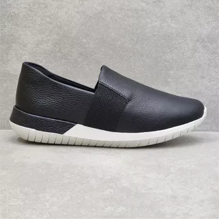 Tênis Usaflex Slip On Em Couro em Oferta na Shopee