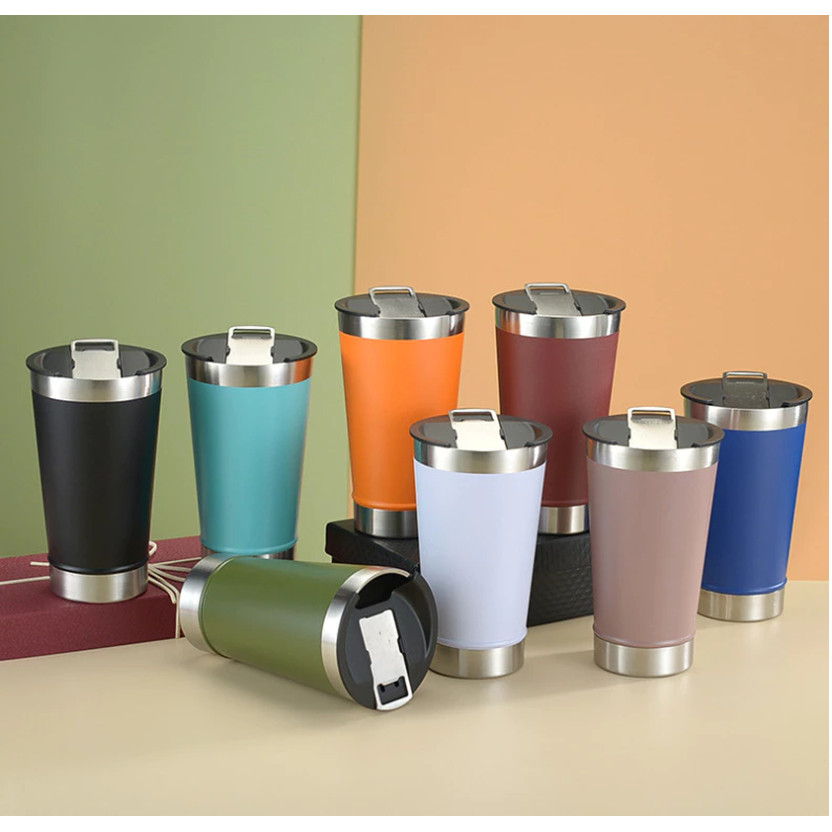 Copo Térmico 473ml Mantém Gelado por 4 Hrs, Abridor De Garrafa, Perfeito Para Cerveja / Refrigerante