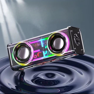 Caixa de Som Bluetooth com Alto-Falante Duplo Luz RGB Super Potente Sem Fio V8