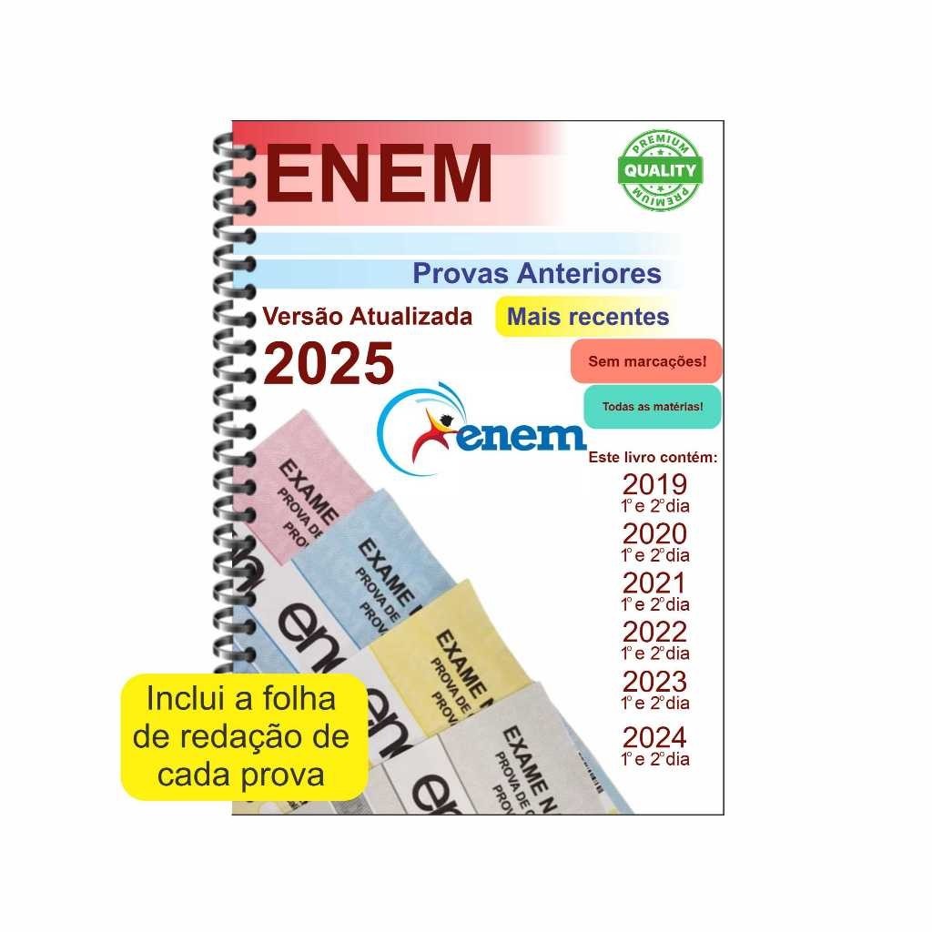 Enem 2025 provas anteriores questões 2019 até 2024 + gabaritos | Shopee ...