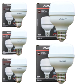 Kit 5 Lâmpadas LED Avant 30W Bulbo High Power Luz Branca 6500K Bivolt Econômicas e Duráveis em Oferta na Shopee