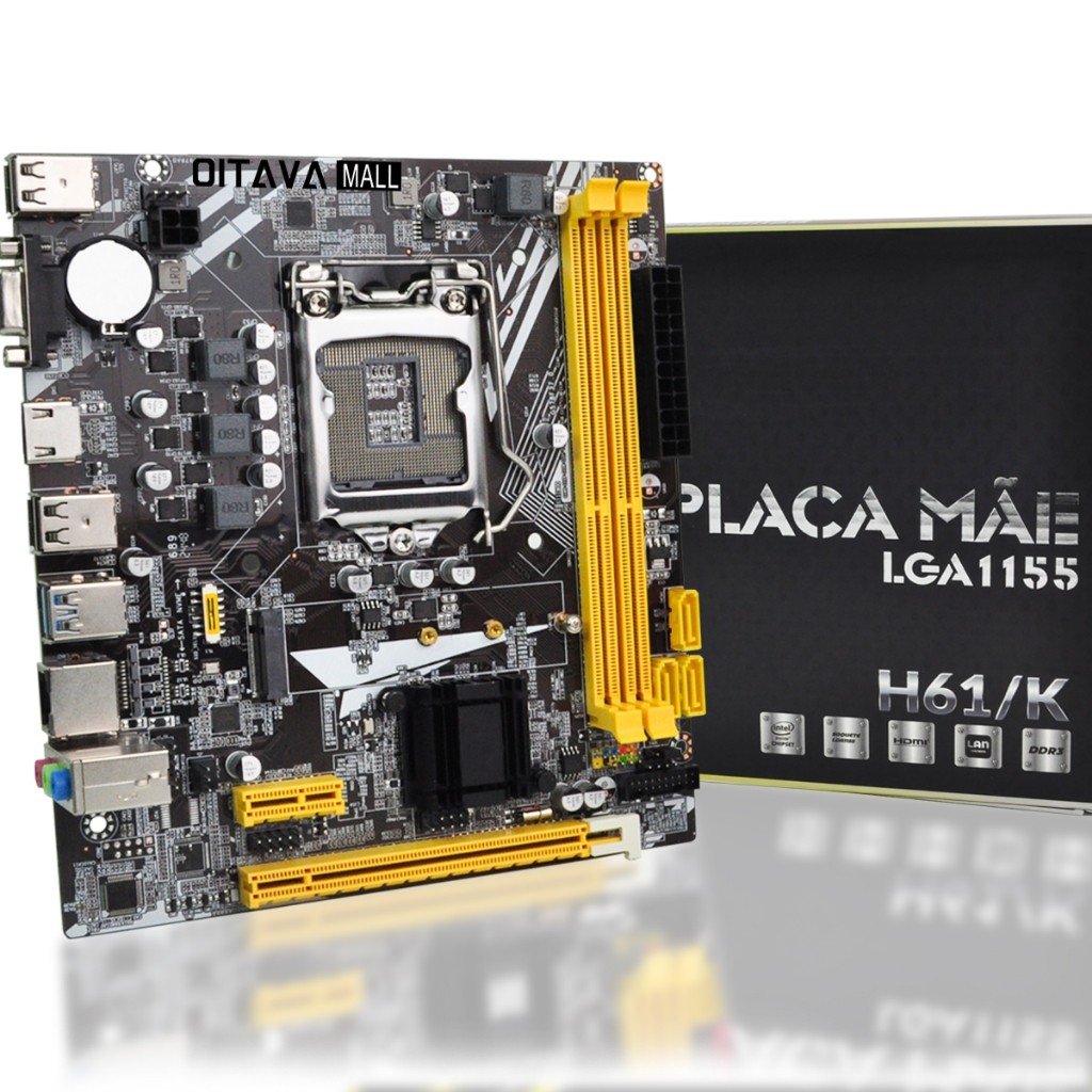 Placa Mãe Intel KP-H61/K LGA1155 DDR3 HDMI VGA Suporte i3 i5 i7 até 16GB RAM