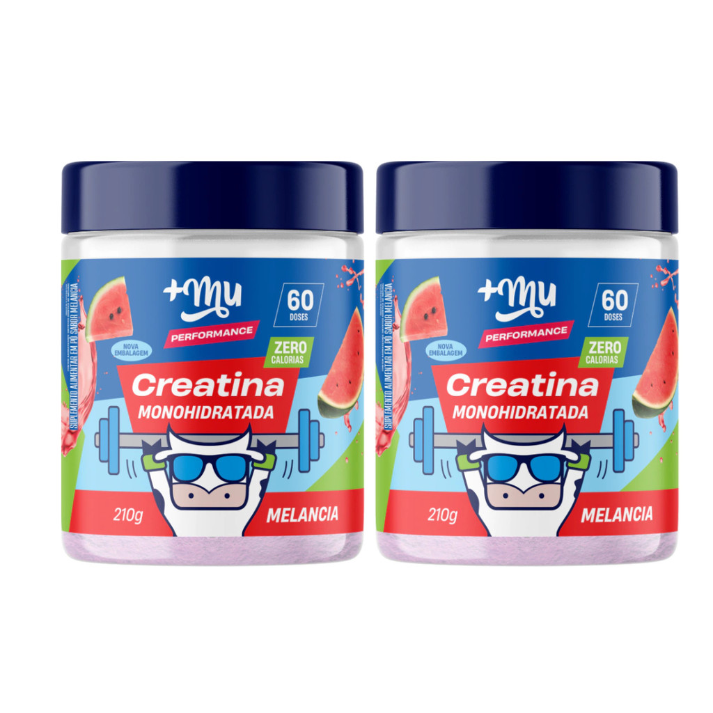 KIT 2 CREATINA MONOHIDRATADA MELANCIA 210G FOCO+ENERGIA 210G +MU ...
