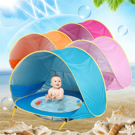 Cabana tenda de praia popup barraca infantil abrigo solar uv para piscina e brincadeiras ao ar livre