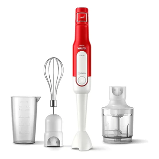 Mixer Philips Walita Lâmina De Aço 3 em 1 Com Copo Vermelho