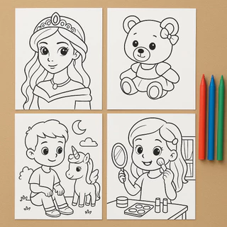 Desenhos 50/100/200  para Colorir Meninas Princesas Fadas Moda Unicórnio Bonecas Infantil Educativo em Oferta na Shopee