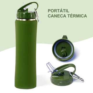 Garrafa Térmica 600ml com chaveiro quente e fria top