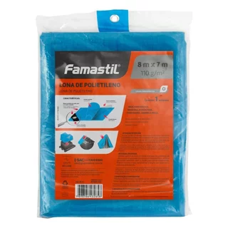 Lona Plástica Azul Famastil com Ilhos Cantos Reforçados 8mX7m em Oferta na Shopee