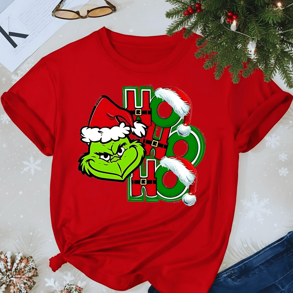 Camiseta Natal 2025 Feminina Grinch Feliz Algodão Premium Envio ...