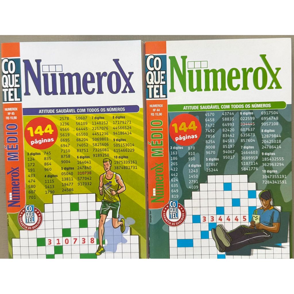 kit 02 -Passatempo Coquetel Numerox (144 Páginas cada) | Shopee Brasil