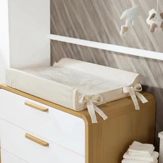 Trocador Americano Anatômico Cômoda Bebê 55X40 Impermeável Plastificado Menina Menino Cores lisa Azul Rosa Cinza Palha
