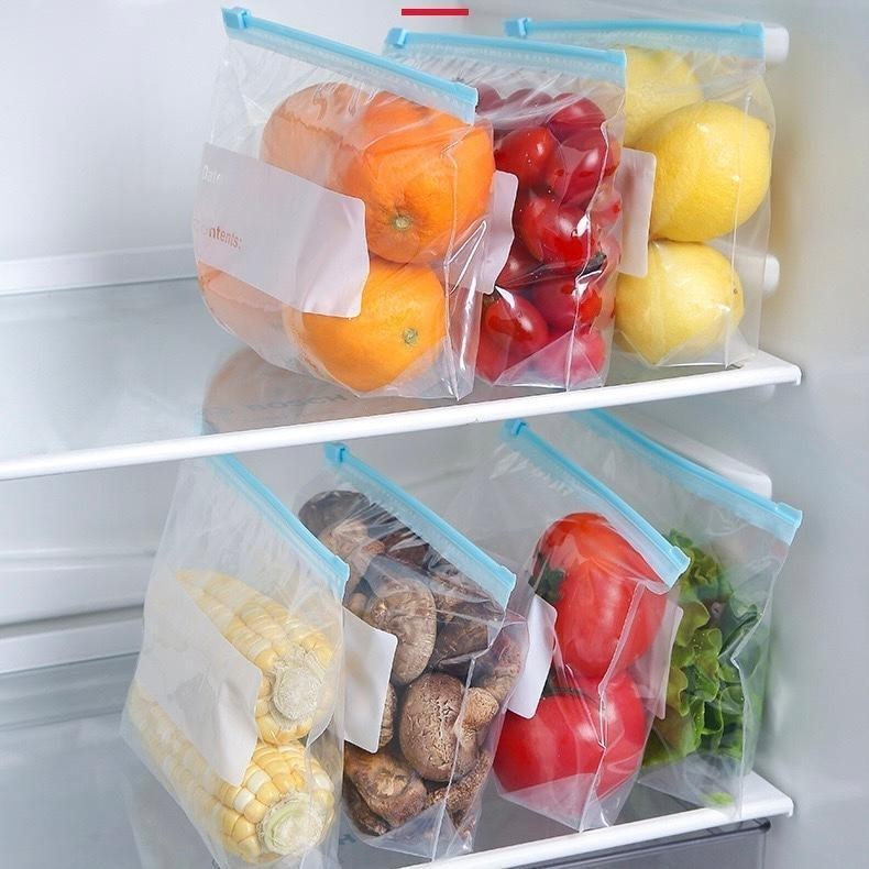 Kit Sacos Herméticos Para Armazenar Alimentos Reutilizável Congelador Zip Lock