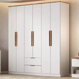 Guarda Roupa Casal 6 Portas Milan Carraro Branco em Oferta na Shopee