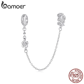 Bamoer 925 Prata Esterlina Pingente Corrente De Segurança Flor Diy Pulseira Jóias Presente Feminino em Oferta na Shopee