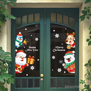 2026 Decorações de Natal Adesivos para Janelas Adesivos para Portas de Vidro Papai Noel Estático Decoração de Loja Atmos