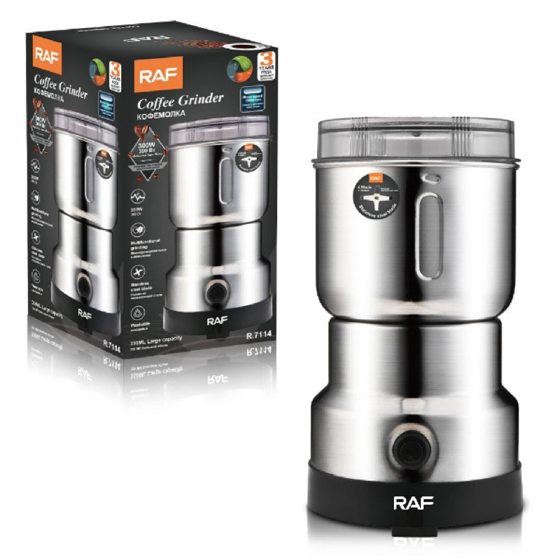 Moedor de Café Elétrico Inox Raf R.7114 | 300W | Alta Veloci