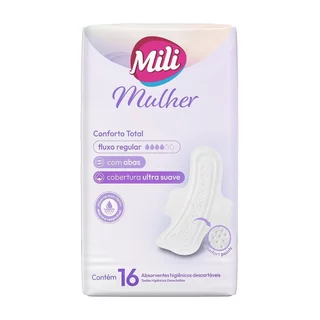 Absorvente Mili Mulher Conforto Total Com Abas - Embalagem com 16 Unidades em Oferta na Shopee