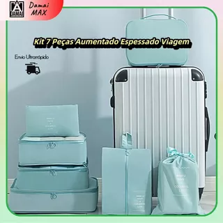 Kit de 7 Peças - Bolsas Organizadoras para Mala de Viagem, Roupas e Bagagem em Oferta na Shopee