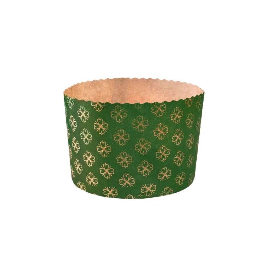 Forma Para Panetone Verde 500g Com 05 Unidades